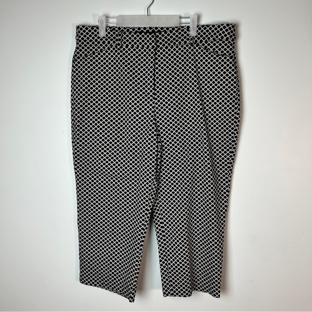 Zac & Rachel Woman Black White Geometric Print Pants | Size 18W